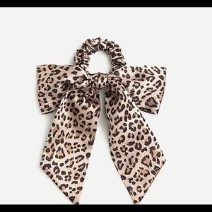 Cutest Leopard Satin Scrunchie with Bow NWT